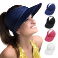 Factory Wholesale Fashion UV Proof Elastic Empty Top Female Sunshade Sun Visor Hats Custom logo Polyester Blank Sunproof Caps Ca