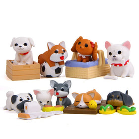 3D Miniature Dogs Doll PVC Puppy Figurines Home Table Top Decoration Unique Dollhouse Gifts