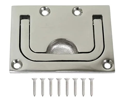 Boat Marine Locker Hatch Latch Cabinet Flush Mount Lifting Ring Stainless Steel