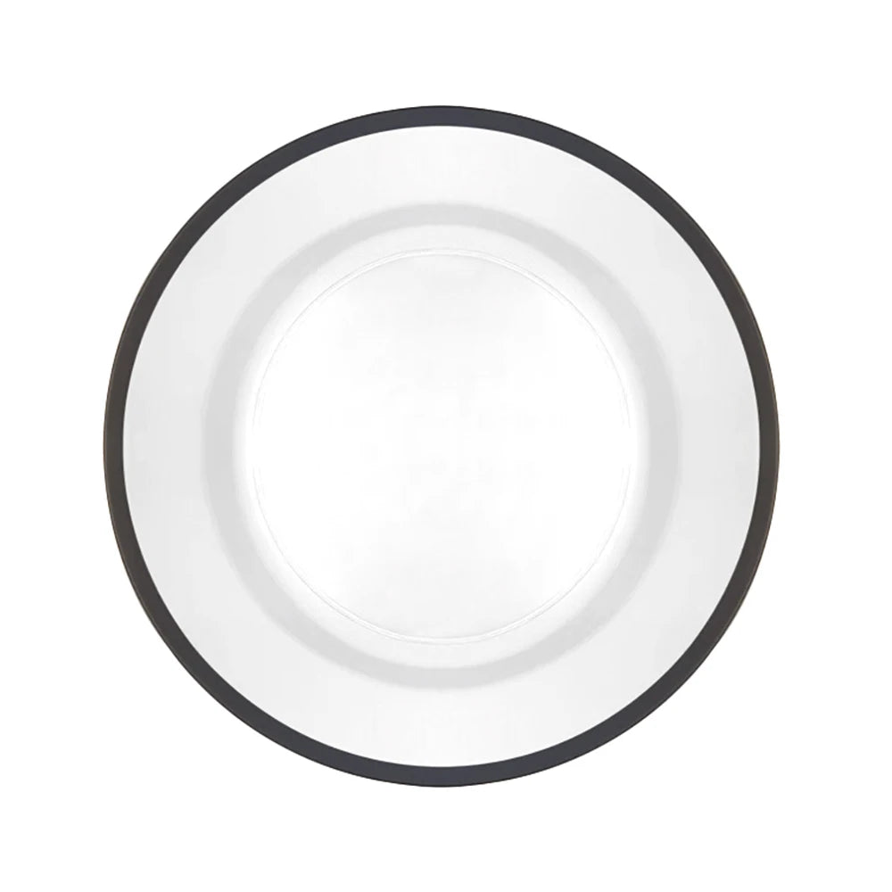 13 Inch Black Edge Acrylic Plastic Charger Plate Elegant Dishes & Plates Collection