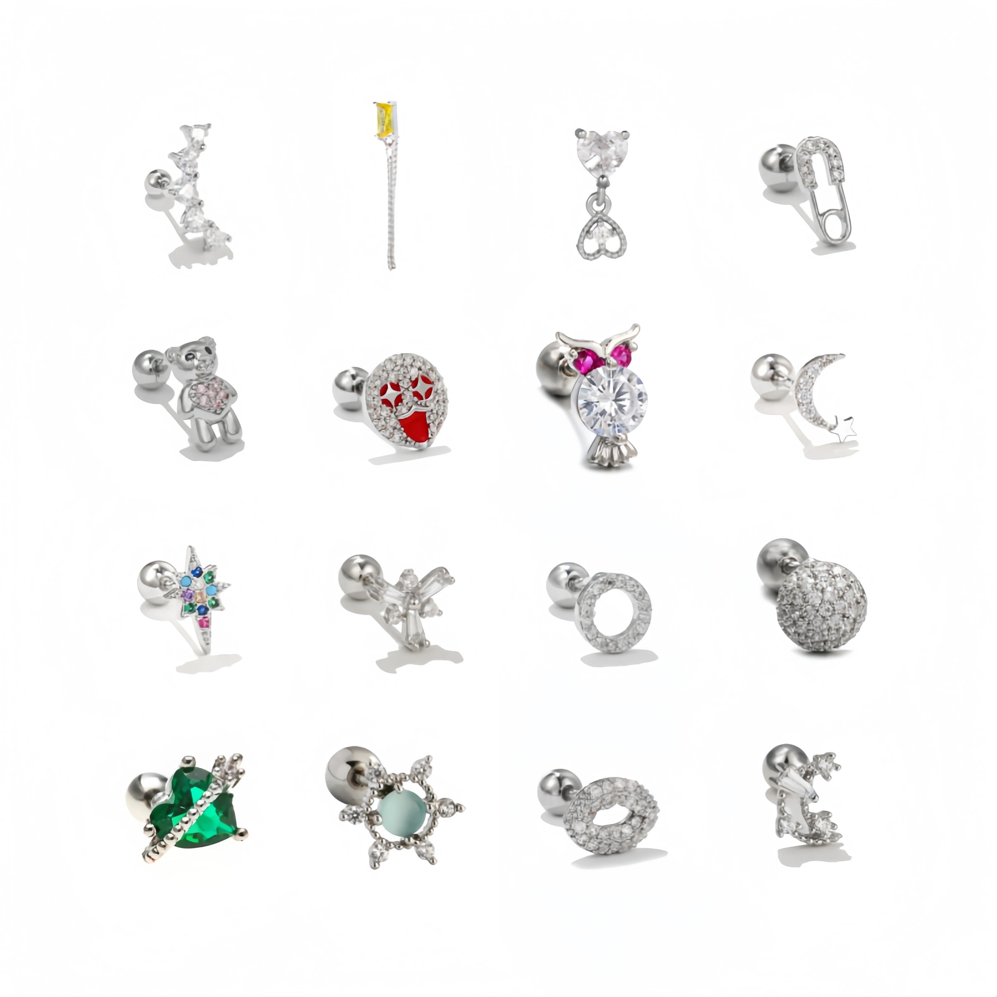Diamond Flower Stud Earrings Sleeping No Need to Take Off Ear-Caring Ear Bone Stud Exquisite Fashion Zircon Earrings for Women