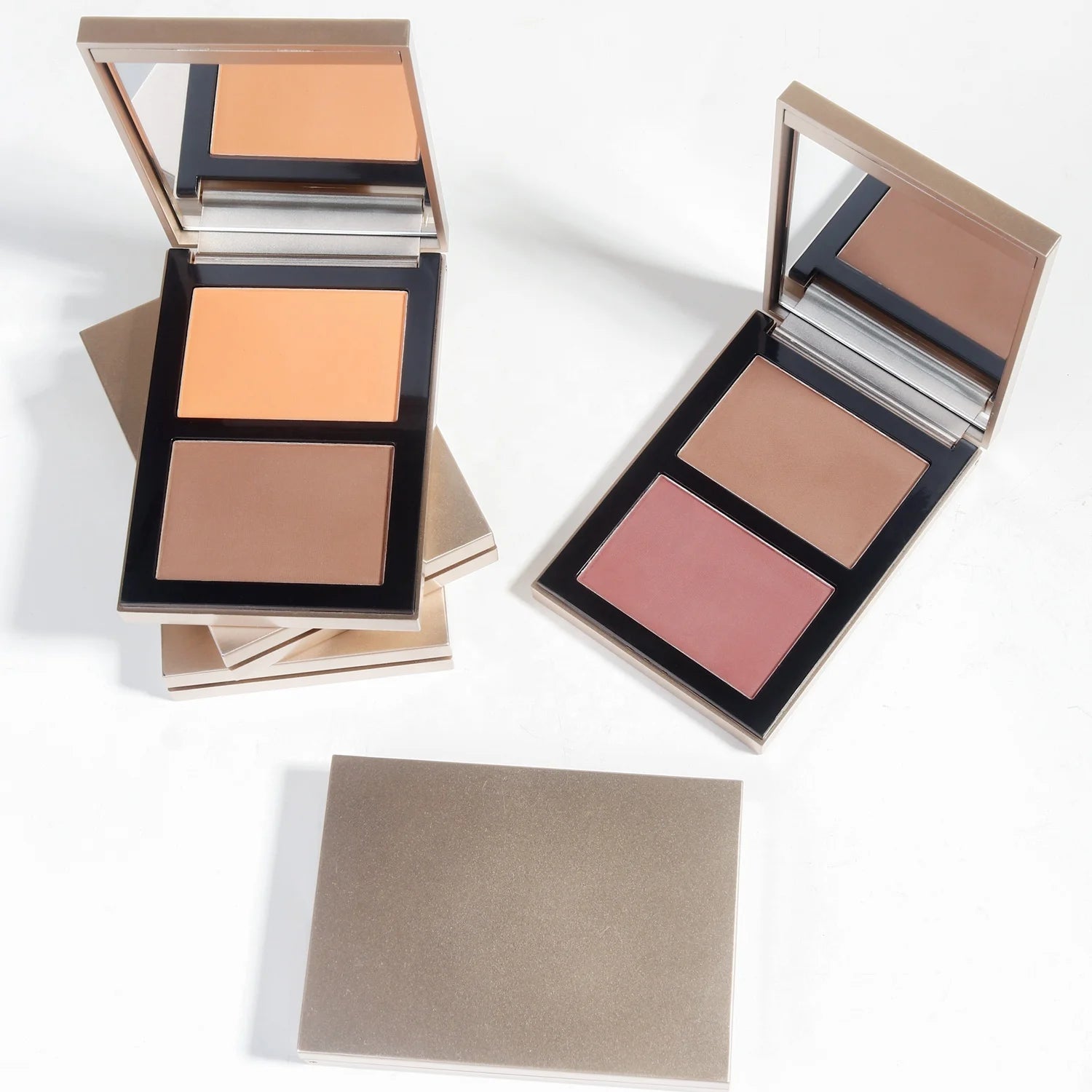 High Quality 2 Shades Face Makeup Private Label Contour and Bronzer Palette Vegan Make up Pressed Powder Nose Contour Palette