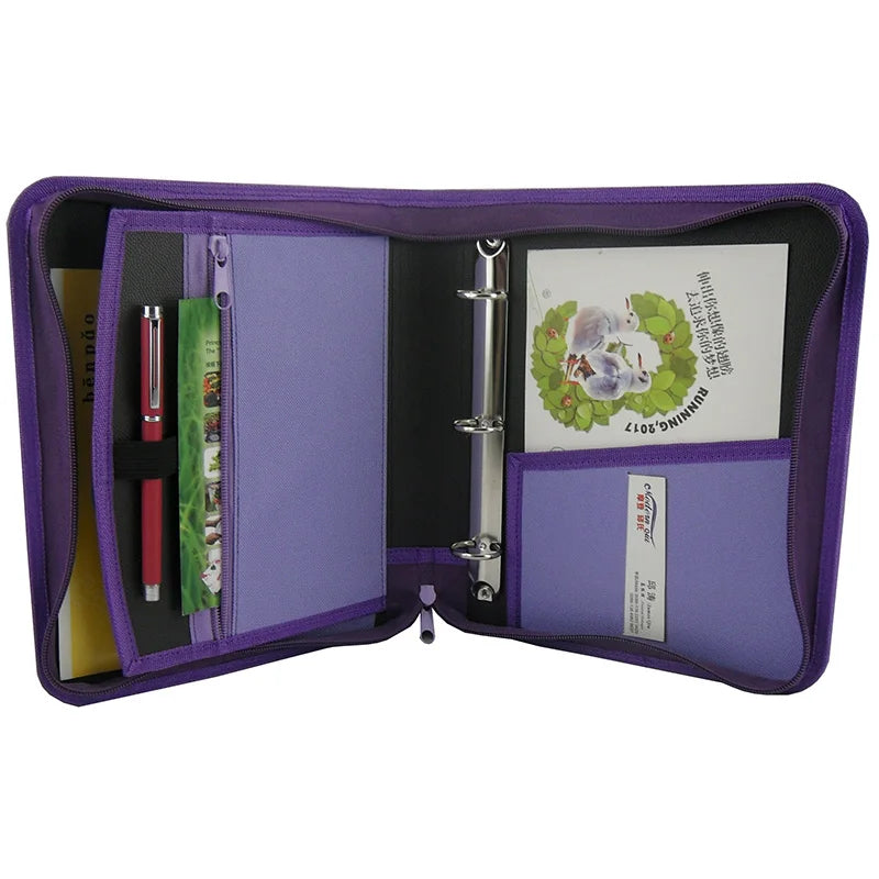 Modernqiu Custom A5  Sequin Cover Agenda Planner 3 Ring Binder Zipper Padfolio Folder Modernqiu Custom Zipper Filing