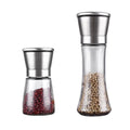 Adjustable Ceramic Core Stainless Steel 304 & Glass Silver Eco-Friendly Manual Salt & Pepper Grinder 200ml/180ml