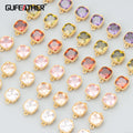 MC18 Women's 18K Gold Plated Brass Jewelry Accessories Nickel Free Copper Zircon Stones Two Jump Rings DIY Pendant 10Pcs/Lot MegaBDM