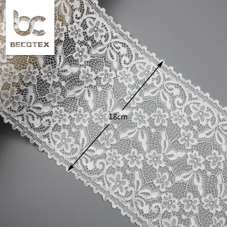 Wholesale Factory Custom Cheaper Flower Elastic Nylon Lace Trimming