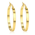Hot Sale Custom Jewelry Gold Plated Stainless Steel Chunky Thick Hoop Earrings Boucle D'oreille En Acier Inoxydable