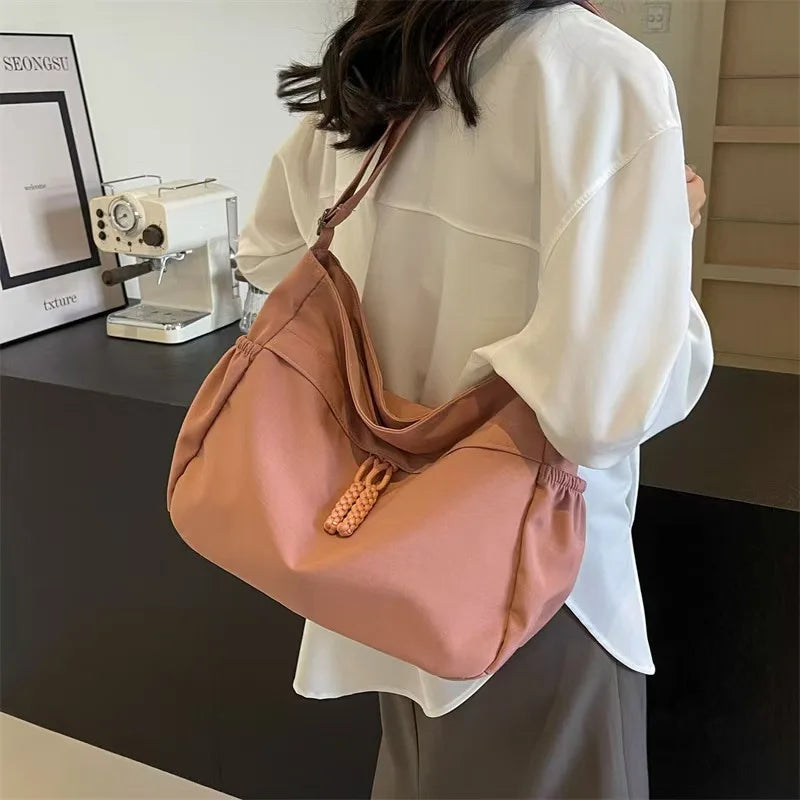 Casual High Capacity Crossbody Bags for Women Versatile Solid Color Ladies Shoulder Bag Commute Multi-pocket Female Tote Handbag