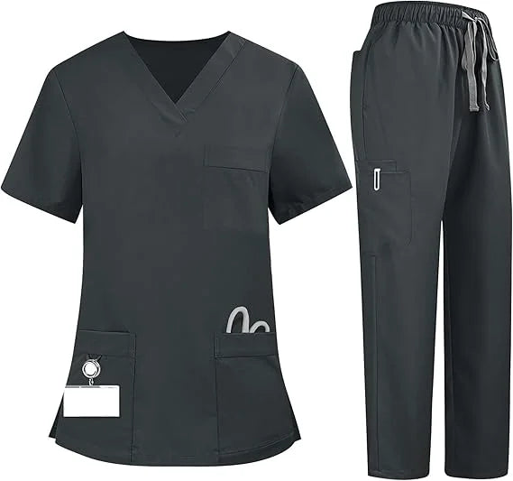 Customized Women's Scrubs Set Stretch Ultra Soft Top and Pants Premium Hospital Uniform