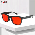 High Quality Retro Carbon Fiber Sunglasses for Men Wholesale Polarized Red Lens Shades with Sun Glasses Frame Tac Material
