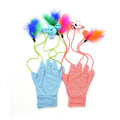 New Cat Gloves Toys Funny Cat Bell Ball Feather Gloves Cat Toys