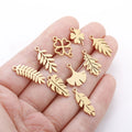 New Tree Leaf Pendant Stainless Steel Jewelry Hanging Pieces Hollow Hand Earrings and Leaves Wholesale DIY Materials