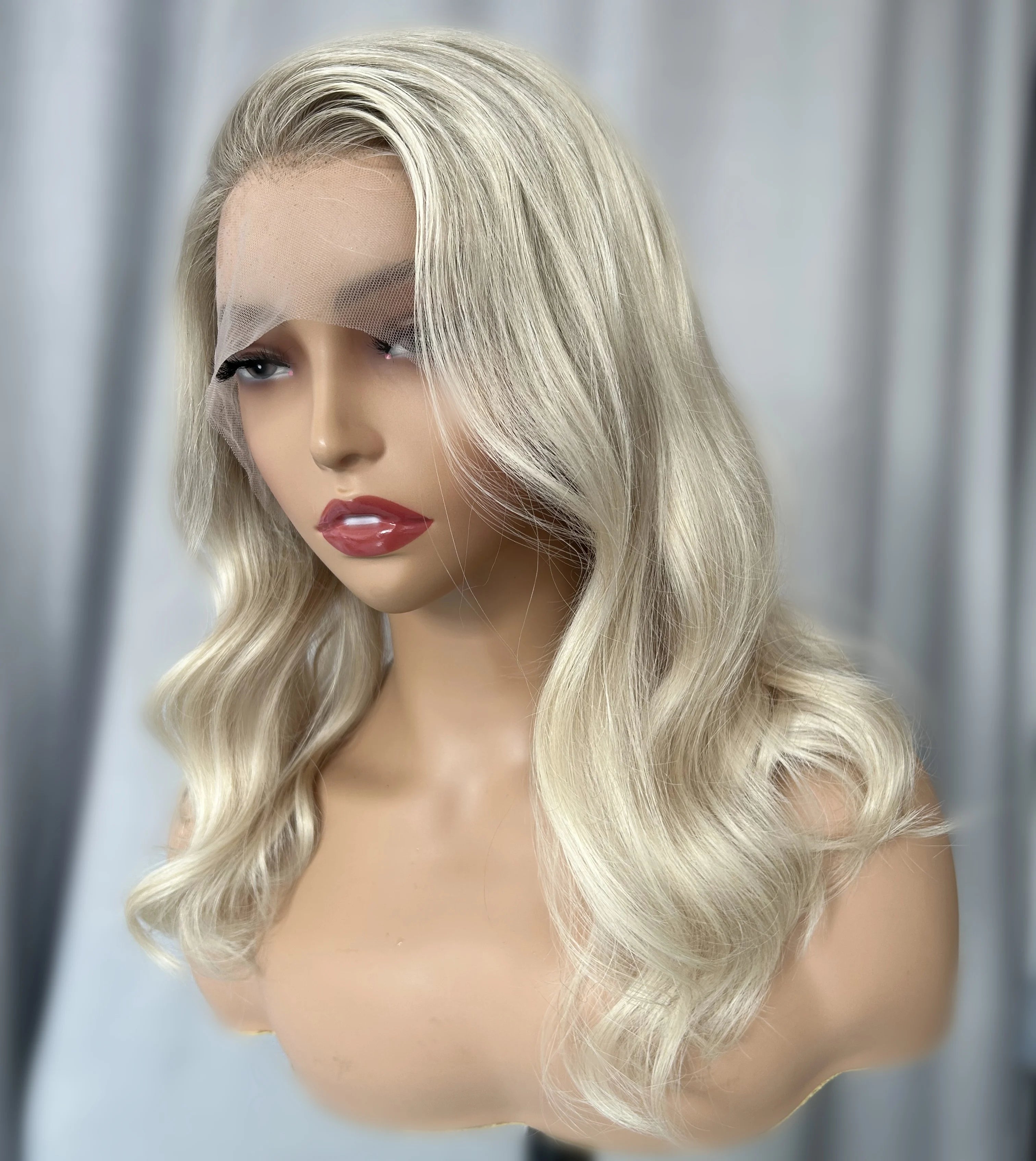 Lace Front Wig Highlights Platinum Color Body Wave Cuticle Aligned Full Lace Virgin Remy Human Hair Lace Front Wigs