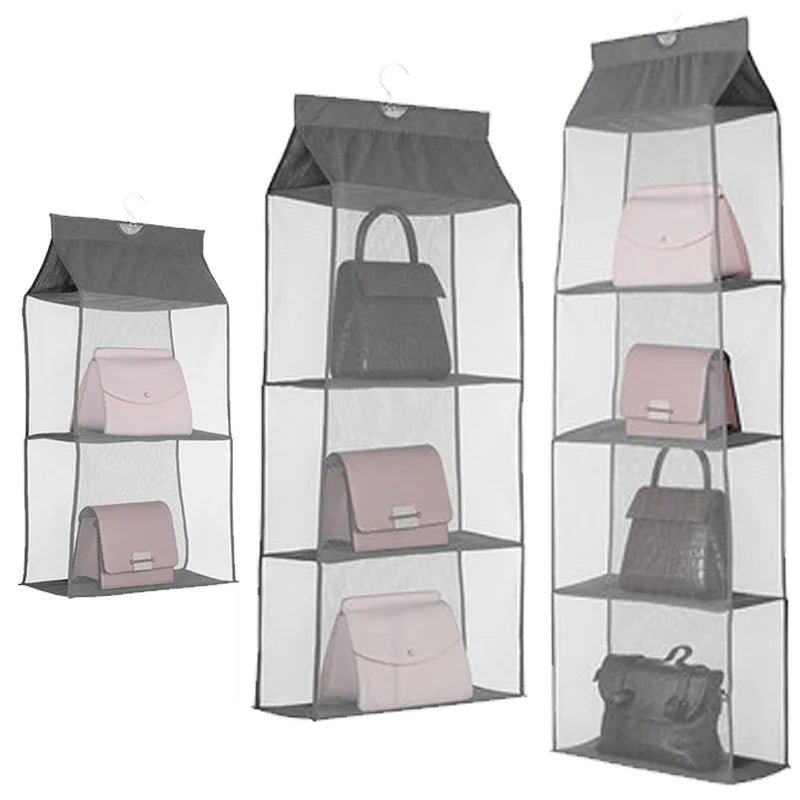 Dust-proof Bag Storage Artifact Three-dimensional Mesh Bag Storage Hanging Bag  Rack Hanging Multi-layer Perspective