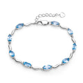 Abiding Jewelry Latest Design 925 Sterling Silver Swiss Blue Topaz Natural Gemstone Bracelet for Gift