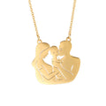 Dainty Mother's Day 18K Gold Stainless Steel Quartz Link Chain Romantic Baby Mom Pendant Necklace Memorial Gifts