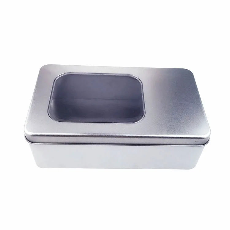 Luxury 180*110*55mm Clear Glasses Box Tinplate Packaging for Cake Coffee Tea Soap Jewelry Gifts for Food Candy Chocolate
