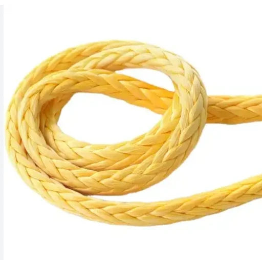 High-Tenacity 5mm/6mm UHMWPE Braided Synthetic Rope 12 Strands for Car Recovery Winch Rope with Soft Shackle Packaging Ropes