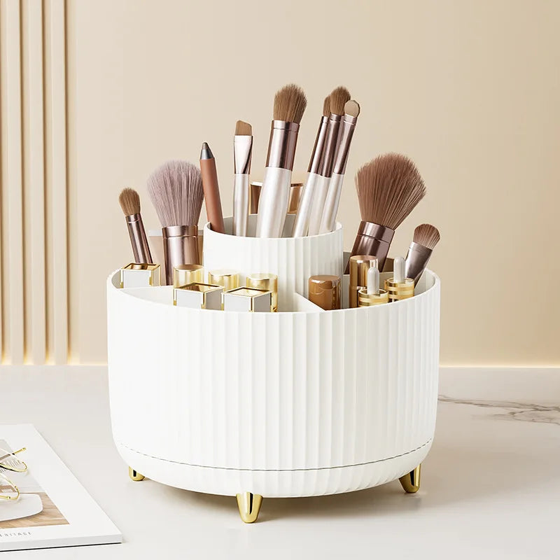 360 Rotating Makeup Brush Holder Cosmetic Brushes Organizer with 5 Slots for for Cosmetics Bathroom