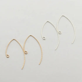 14K Gold Filled Sparkle V Shape GF Ear Wire Gold Ear Wire for Jewelry Making Handmade DIY Earrings Accessories