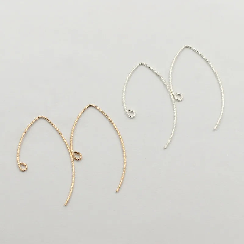 14K Gold Filled Sparkle V Shape GF Ear Wire Gold Ear Wire for Jewelry Making Handmade DIY Earrings Accessories