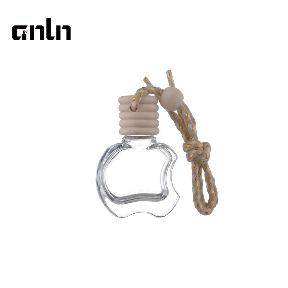 Wholesale 8ml Empty Diffuser Vent Air Hanging Wooden Cap Car Perfume Bottle Available for Customized logo