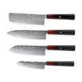 High Carbon 67-Layer VG10 Damascus Kitchen Santoku Cleaver Forged Heptagon Handle Chef Knife Set Four-Piece Pack for Cooking