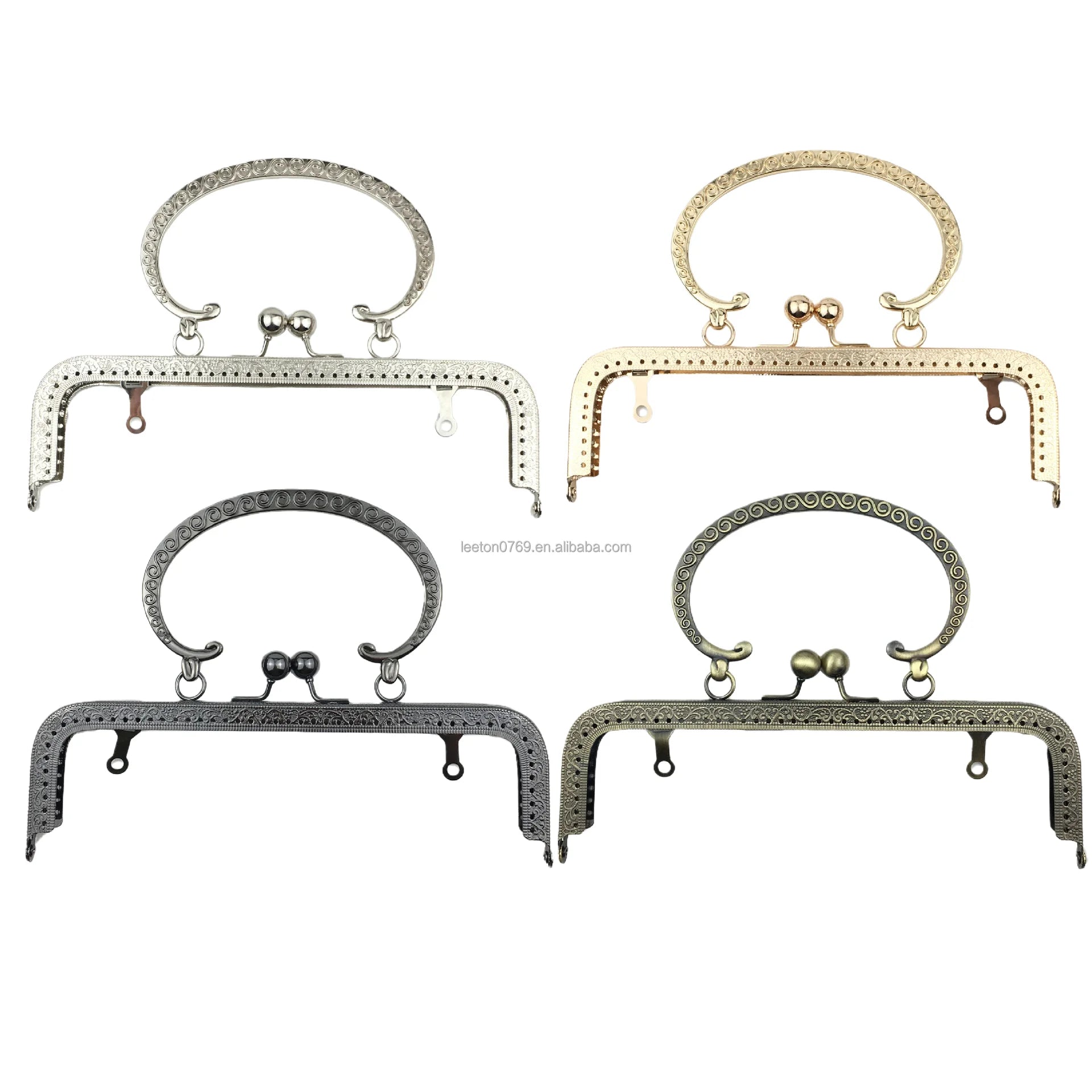 Factory Supply Bag Accessories 20.5 X 6.5cm Metal Fashional Bag Frames with Handle