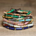 Dainty Natural Picasso Stone Bracelet Amethyst Tiger Eye  Lapis Lazuli Beaded Bracelet Yoga Healing Bracelet for Women Jewelry