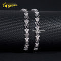 New Design Cute Mickey Black Mixed White Diamond Custom Fashion 925 Sterling Silver Moissanite Bracelet