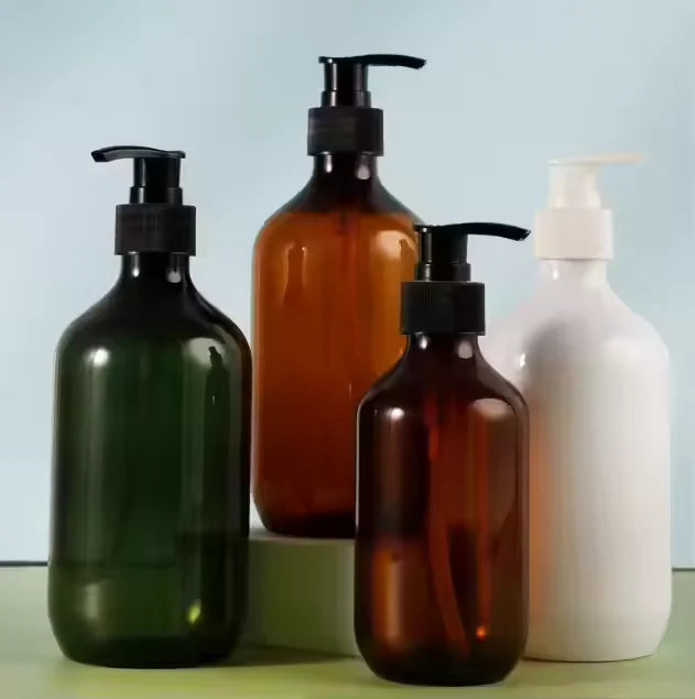 300ml & 500ml PET Black Lotion Pump Bottle Refillable Shampoo Conditioner Shower Gel Skin Care Cosmetic Container