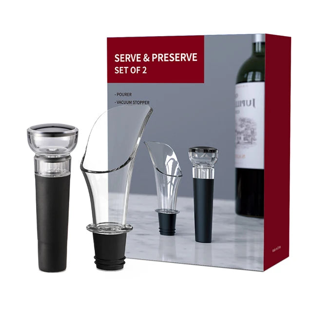 Automatic Wine Aerator Bottle Chirpy Pourer Silicone Stopper Plastic Gift Set for Wine Promotional Wine Accessories