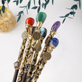 30cm Hot Selling Natural Crystal Raw Stone Twelve Constellations Magic Wand Double Headed Crystal Fairy Stick Path Accessories