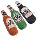 Plush Pet Squeaky Printed Beer Bottle Shape Toy Bite-Resistant Clean Teeth Chew Toy Interactive Toys