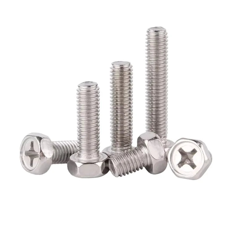 M6 M8 304 Stainless Steel Cross Groove Recess External Hex Hexagon Screws Hex Head Bolt
