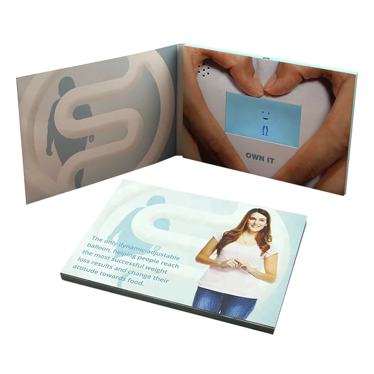New Style Promotional Items with logo Printing Invitation Lcd Screen Business Booklet 5 Inch Video Brochure Greeting Card