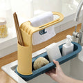 Simple and Modern Style Kitchen Sink Drain Storage Rack Retractable Faucet Display Rack Plastic Faucet Holder Rack
