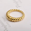 Wholesale Stainless Steel 18K Gold Plated Punk Style Geometric Fashion Rings for Women-Party/Anniversary/Wedding