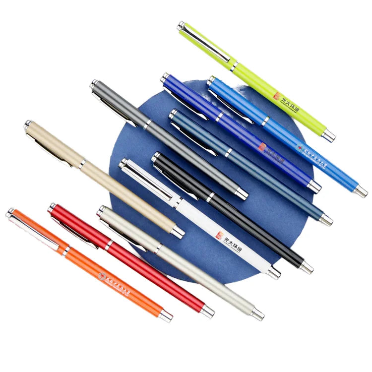 Wholesale Custom Logo 1.0mm Metal Ballpoint Pens Set Black Gold Red Silver Body Colors Promotional Use Goodstar Ly7292-b