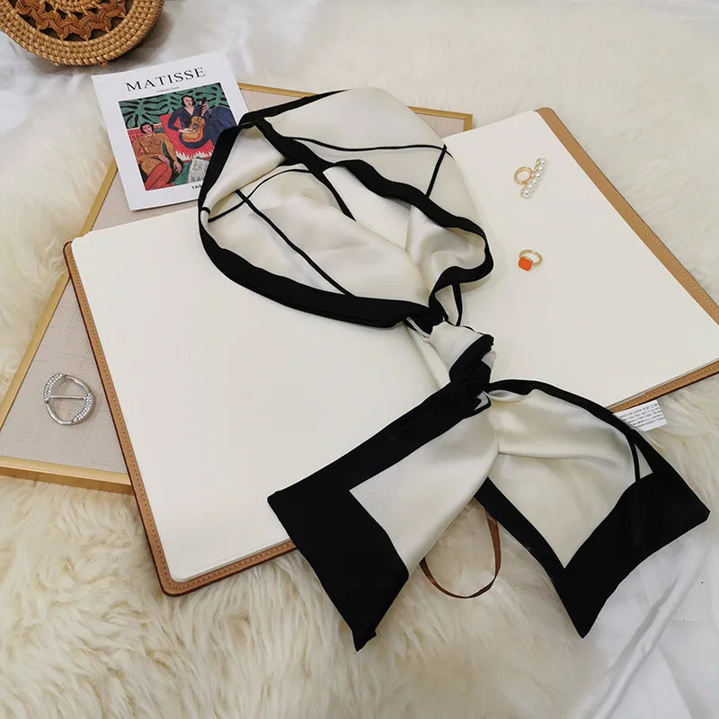 Boyue Cheap Women's Satin Silk Scarf Handbag Long Hair Bow Ribbon Silk Scarf