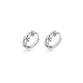 Flower Shape with Zircon Stone Small 925 Sterling Silver Hoops Earrings Fashion Jewelry for Women