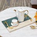 New Design Popular Jewellery Stand Tray Gold Handle Custom Nordic Rectangle Green Marble Tray