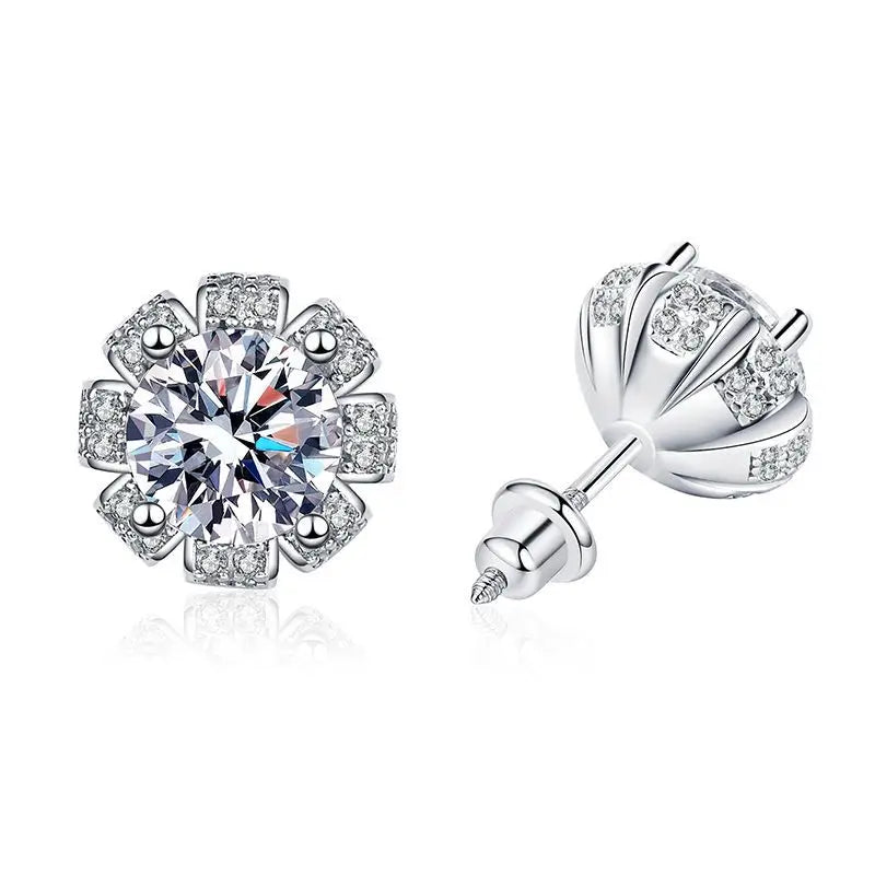 Advanced 925 Silver Moissanite Petal Earrings