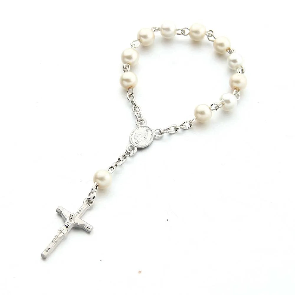 Fashion Religious Italian Pearl Custom Rosary Catholic  Antique Muslim Unborn Babies Jewelry Mini Rosary in Box