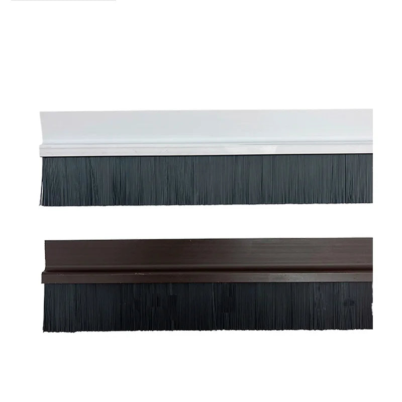 Industrial Grade Room Door Bottom Weather Strip Seal Brush PVC Aluminum Alloy Bracket Nylon Weather Brush OEM Customizable