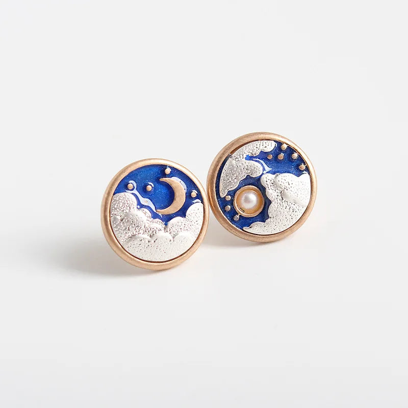 Lateefah Guaranteed Gold Fashion Flower 925 Silver Small Stud Earrings Silver Enamel Colored Glaze Gild Earrings