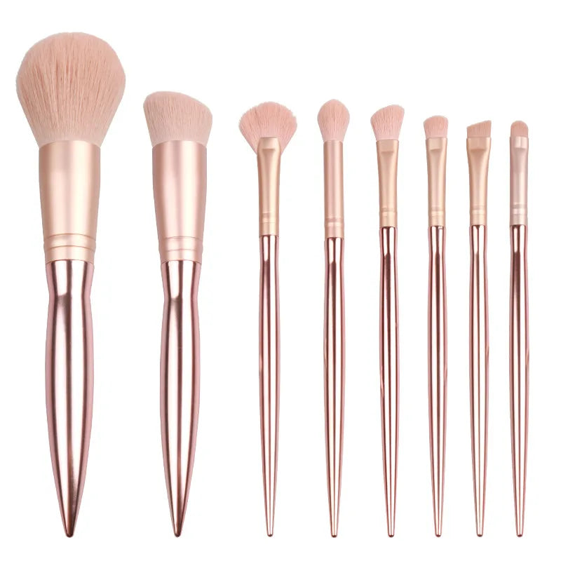 Your Own Brand Private Label Glitter Makeup Brush Set Rose Gold 8pcs Makeup Brush Set Professional