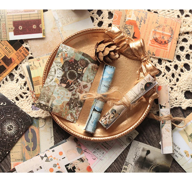 30pieces/pack Box-Packed Stickers Fleeting Series Creative Vintage Journal Material Diary Decoration Stickers 4 Models
