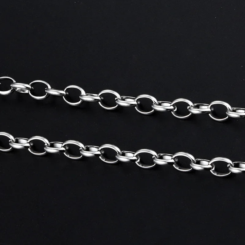 New Stainless Steel Large Oval Cross Chain Ornament DIY Necklace Bracelet Fashion Hipster Accessory