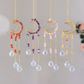 Natural Crystal Sun Catcher Crystal Hanging Suncatcher Healing Amethyst Rose Quartz Home Car Decoration